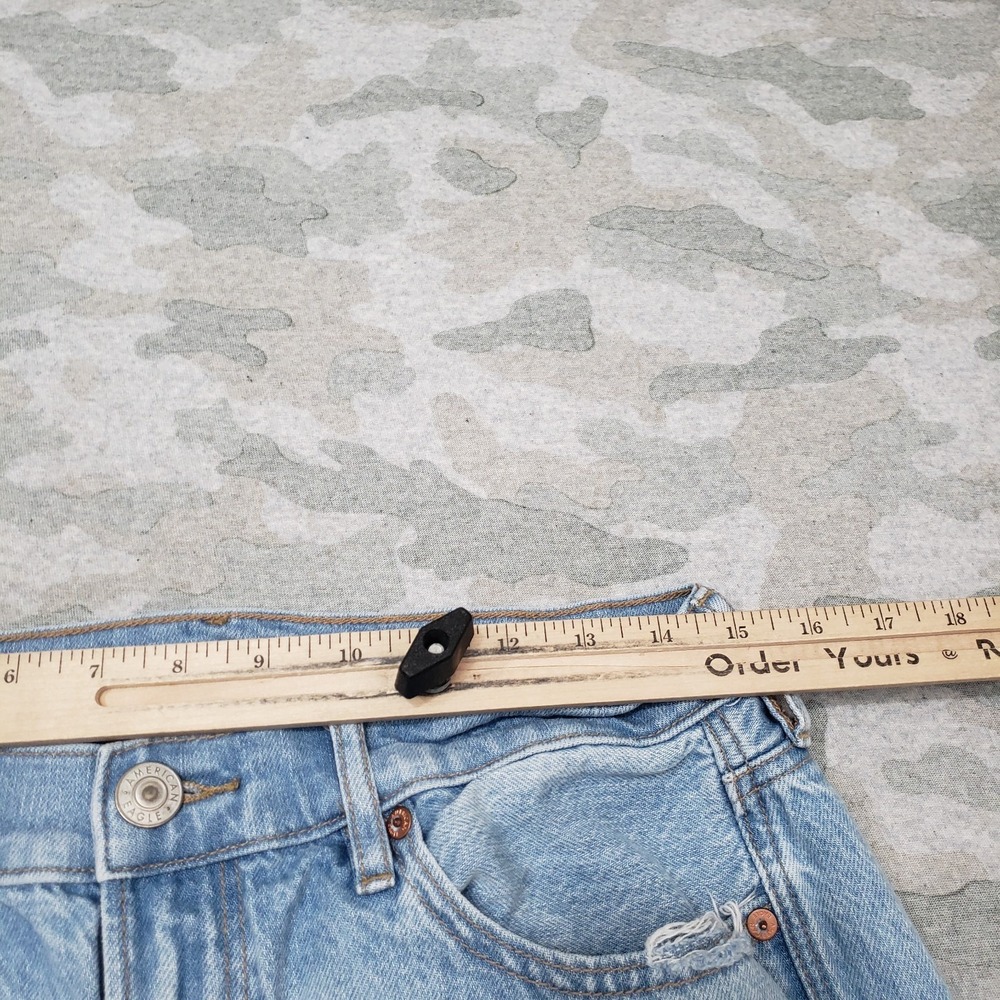 American Eagle Jeans Womens 10 Blue 90's Straight Distressed Denim Light Wash - Picture 3 of 12